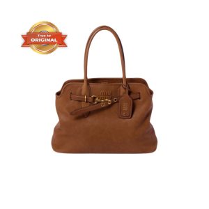 [Supper Vip] Miu Miu Aventure Nappa Leather Bag Oak For Women 31cm/12in – 5BG291_2BBL_F0316_V_OOO