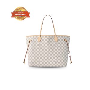 [Supper Vip] Louis Vuitton Neverfull GM Tote Bag Damier Azur Canvas Beige For Women 39cm/15.4in N40602