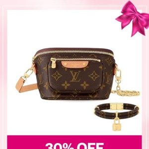 Love Set Louis Vuitton: Mini Bumbag Brown Bag + Double Bracelet Brown – MassToneUS