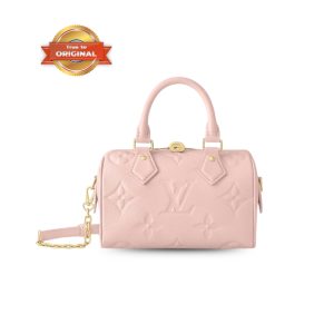 [Supper Vip] Louis Vuitton Speedy Bandoulière 20 Monogram Empreinte Opal Pink For Women 20.5cm/8.1in M47136