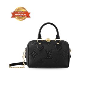 [Supper Vip] Louis Vuitton Speedy Bandoulière 20 Monogram Empreinte Black For Women 20.5cm/8.1in M58953