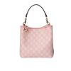 GUCCI GG EMBLEM SMALL BUCKET BAG LIGHT PINK COATED FABRIC 21CM 815118 FAD6L 8459