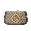 GUCCI BLONDIE SHOULDER BAG BEIGE AND EBONY GG SUPREME CANVAS 28CM ‎699268 K9GSG 8358