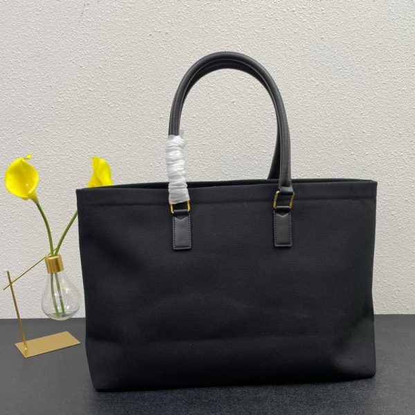 CELINE HORIZONTAL CABAS TOTE CANVAS BLACK 33CM