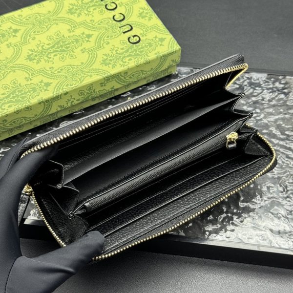 GUCCI ANIMALIER LEATHER ZIP AROUND WALLET 19CM 523667 DJ20T 1000