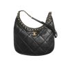 CHANEL HOBO HANDBAG SHINY AND GOLD TONE BLACK 27CM AS5419 B19643 94305