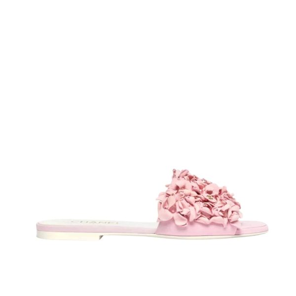 CHANEL MULES SUEDE KIDSKIN AND STRASS PINK G46231 B19043 NACLY
