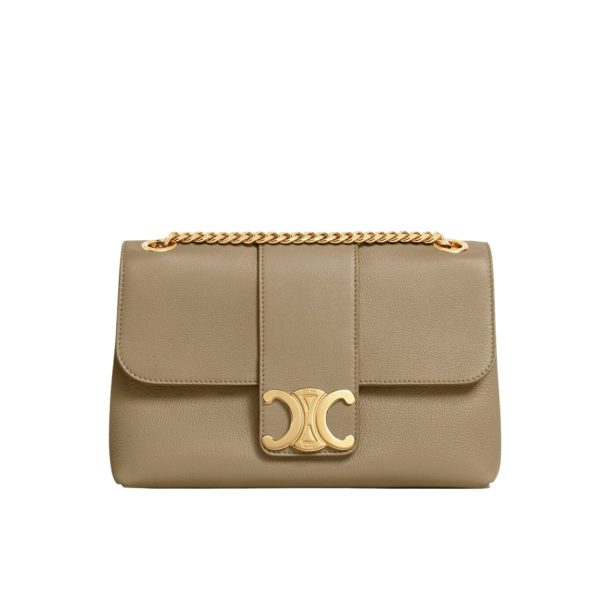 CELINE MEDIUM VICTOIRE BAG IN SUPPLE GRAINED BROWN SEPIA 25CM 115853FDU 18BS