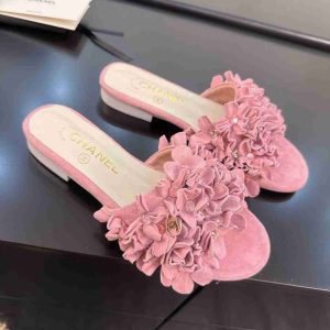 CHANEL MULES SUEDE KIDSKIN AND STRASS PINK G46231 B19043 NACLY