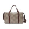 GUCCI LARGE DUFFLE BAG WITH WEB BEIGE EBONY 43CM