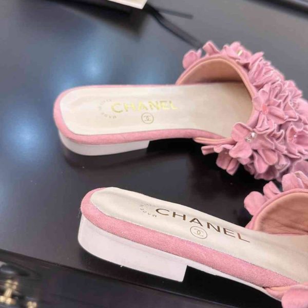 CHANEL MULES SUEDE KIDSKIN AND STRASS PINK G46231 B19043 NACLY