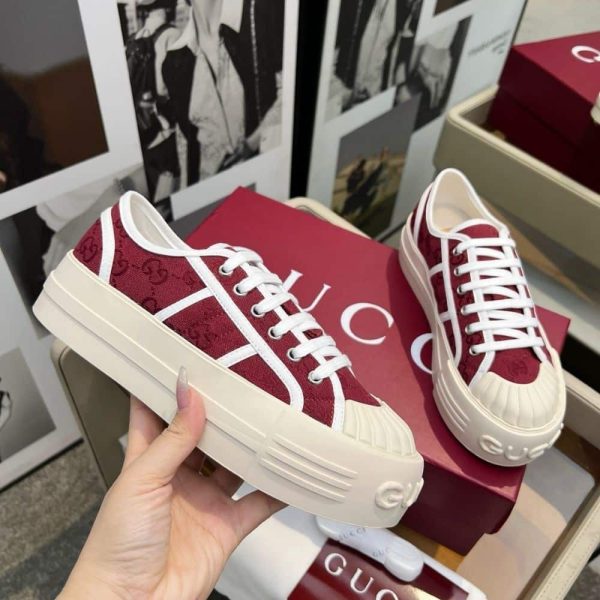 GUCCI WOMEN CHUNKY SNEAKER ROSSO ANCORA ‎816879 FABZZ 8545