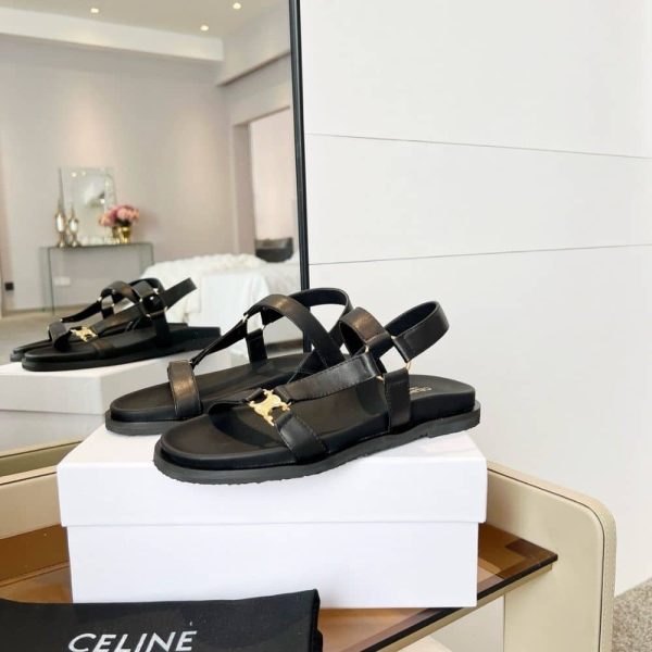 CELINE MAUD SANDAL WITH TRIOMPHE BLACK 362225042C 38NO