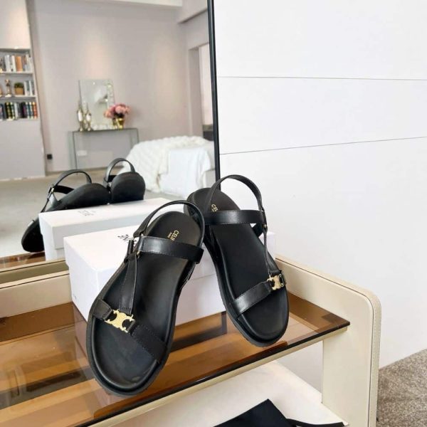CELINE MAUD SANDAL WITH TRIOMPHE BLACK 362225042C 38NO