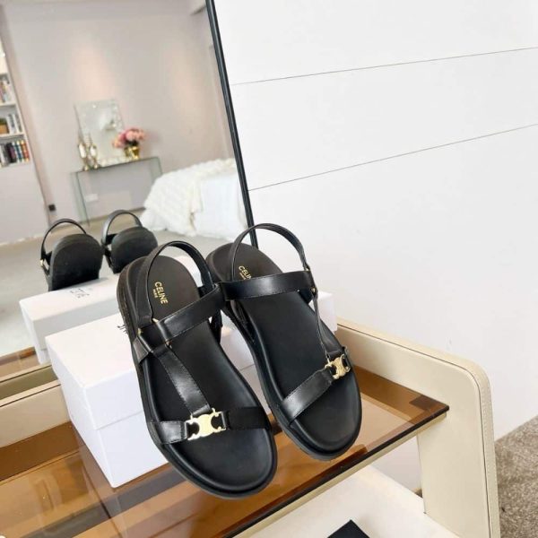 CELINE MAUD SANDAL WITH TRIOMPHE BLACK 362225042C 38NO