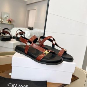 CELINE MAUD SANDAL WITH TRIOMPHE RUST 362225042C 18RS