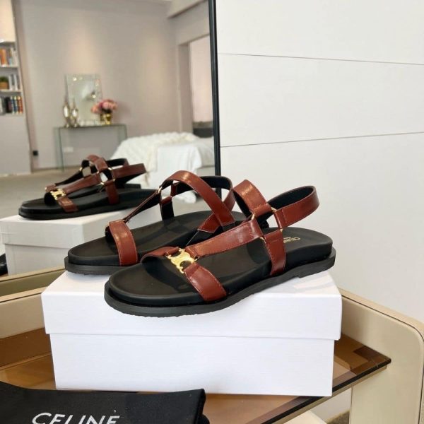 CELINE MAUD SANDAL WITH TRIOMPHE RUST 362225042C 18RS