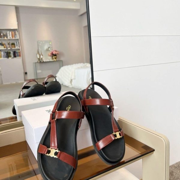 CELINE MAUD SANDAL WITH TRIOMPHE RUST 362225042C 18RS