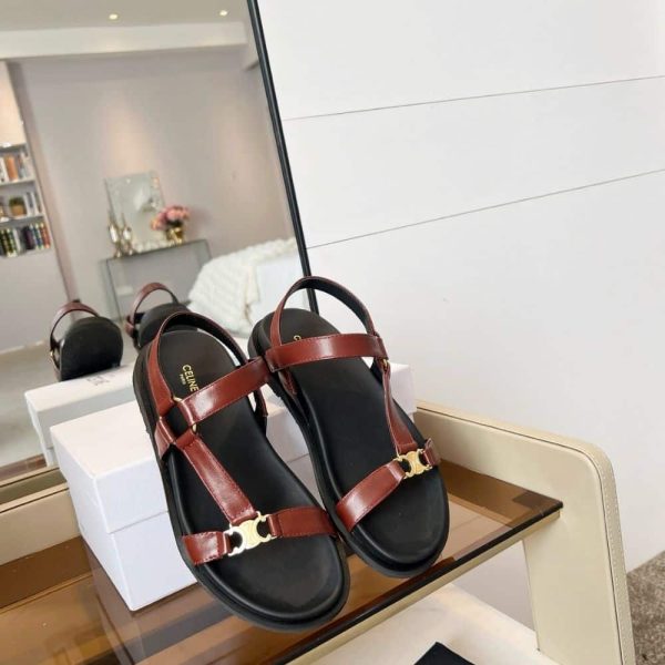 CELINE MAUD SANDAL WITH TRIOMPHE RUST 362225042C 18RS