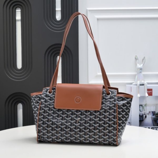 GOYARD ROUETTE SOUPLE BAG BLACK AND TAN 31CM ROUETTPMLTY01CL03P