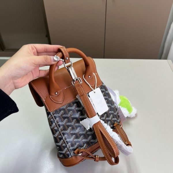 GOYARD ALPHI MINI BACKPACK BLACK AND TAN 19CM ALPIN2MINTY33CL33P