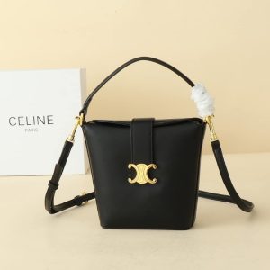 CELINE MINI BUCKET LOUISE IN SMOOTH BLACK 15CM 10N473GHJ 38NO