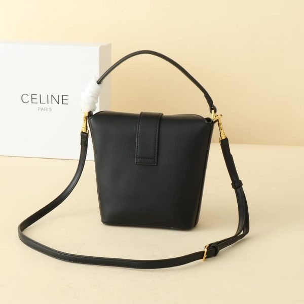 CELINE MINI BUCKET LOUISE IN SMOOTH BLACK 15CM 10N473GHJ 38NO
