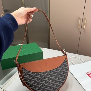 GOYARD HIRONDELLE BAG BLACK AND TAN 24CM HIRONDPMLTY01CL03P