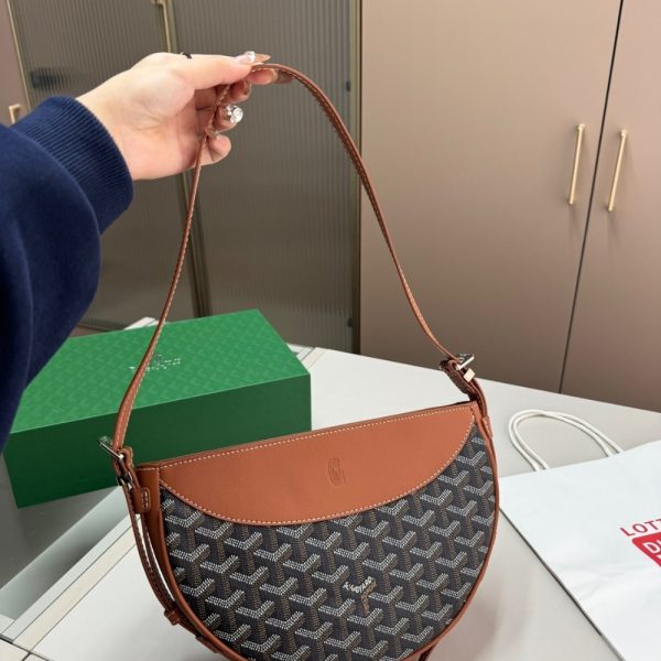 GOYARD HIRONDELLE BAG BLACK AND TAN 24CM HIRONDPMLTY01CL03P