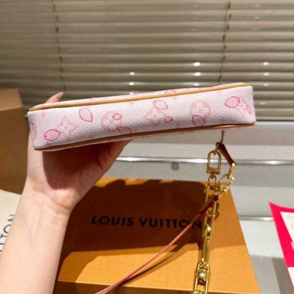 LOUIS VUITTON X TAKASHI MURAKAMI CHERRY BLOSSOM POCHETTE ACCESSOIRES BAG PINK 20CM