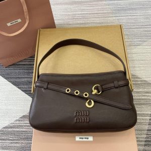 MIUMIU AVENTURE NAPPA LEATHER BAG BRIARWOOD 33CM 5BC181 2BBL F0NBL V OOO