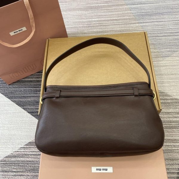 MIUMIU AVENTURE NAPPA LEATHER BAG BRIARWOOD 33CM 5BC181 2BBL F0NBL V OOO