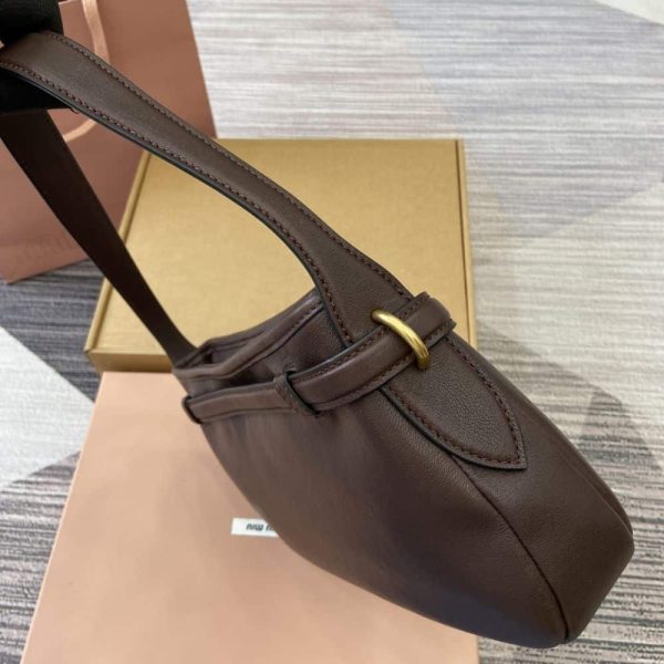 MIUMIU AVENTURE NAPPA LEATHER BAG BRIARWOOD 33CM 5BC181 2BBL F0NBL V OOO