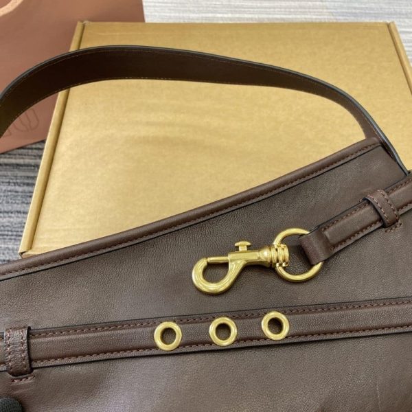 MIUMIU AVENTURE NAPPA LEATHER BAG BRIARWOOD 33CM 5BC181 2BBL F0NBL V OOO