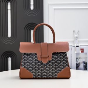 GOYARD SAÏGON TOTE BAG BLACK AND TAN 34CM SAIGOCMMLTY01CL03P