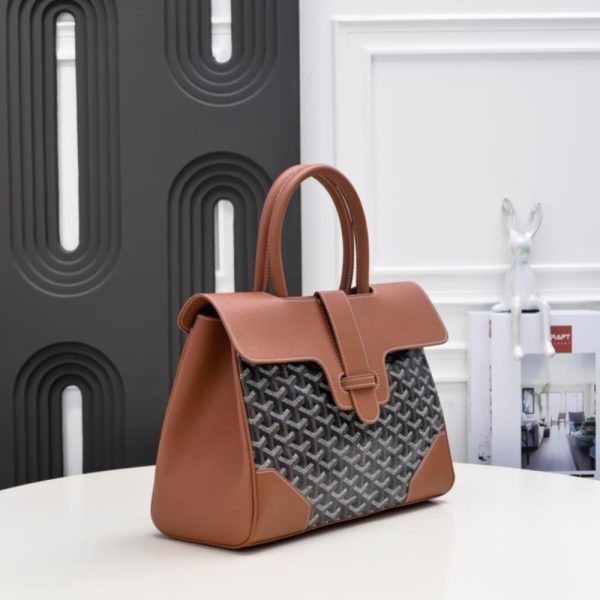 GOYARD SAÏGON TOTE BAG BLACK AND TAN 34CM SAIGOCMMLTY01CL03P