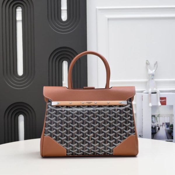 GOYARD SAÏGON TOTE BAG BLACK AND TAN 34CM SAIGOCMMLTY01CL03P