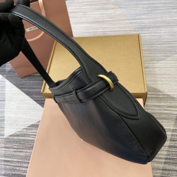 MIUMIU AVENTURE NAPPA LEATHER BAG BLACK 33CM 5BC181 2BBL F0002 V OOO