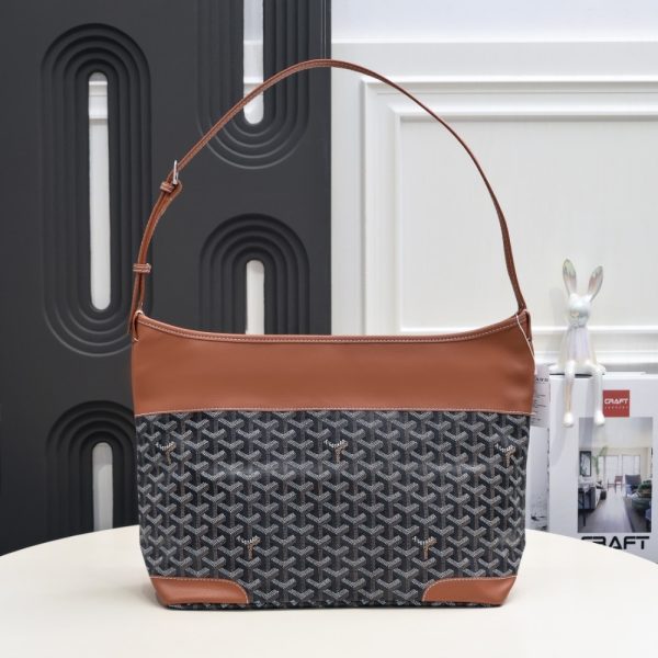 GOYARD GRENADINE HOBO BAGS BLACK AND TAN 42CM