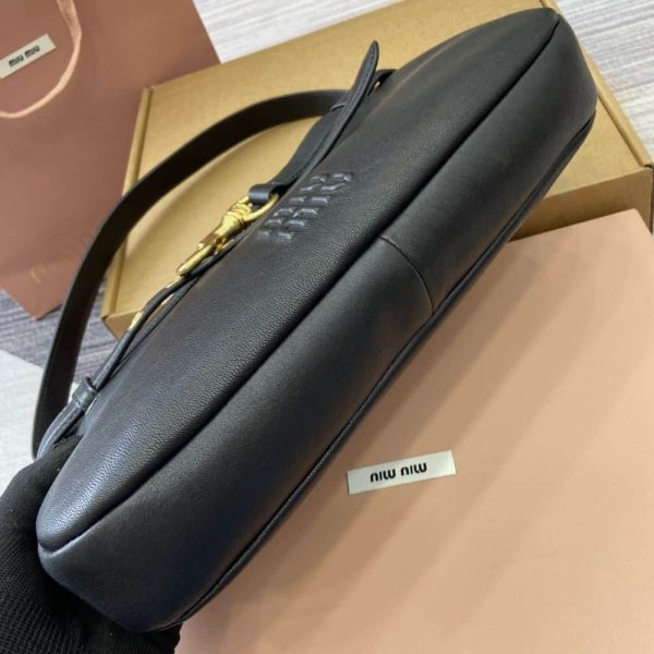 MIUMIU AVENTURE NAPPA LEATHER BAG BLACK 33CM 5BC181 2BBL F0002 V OOO