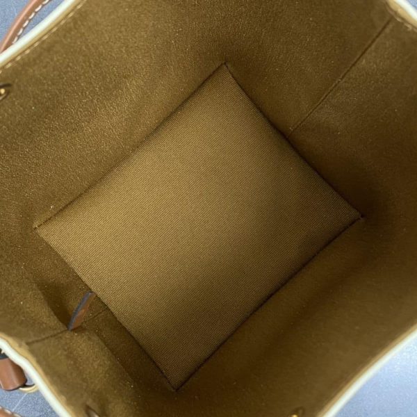 CELINE MICRO SAILOR IN TRIOMPHE CANVAS WHITE AND TAN 17CM 10M742GCE 01TA