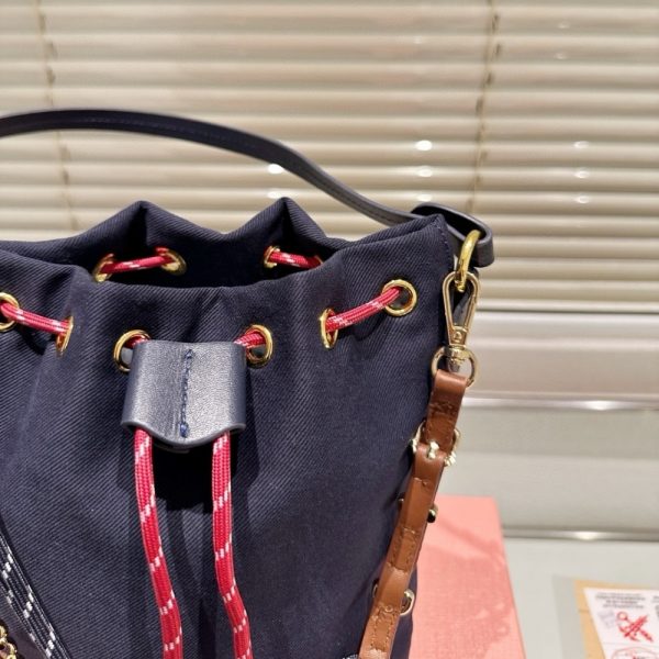 MIUMIU GABARDINE POUCH INDIGO AND AMARANTH 21CM 5NR038 2IA7 F04GM