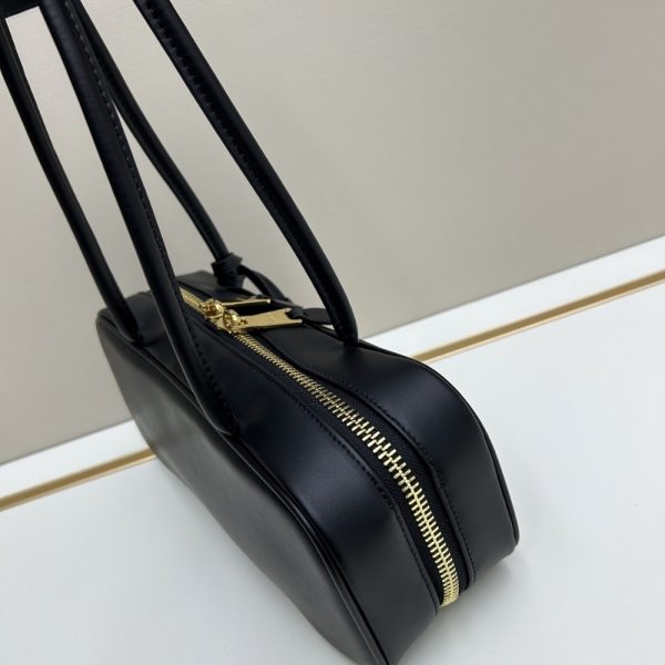 MIUMIU BEAU BAG SAND BLACK 28CM 5BB173 2CRW F0002 V OTM
