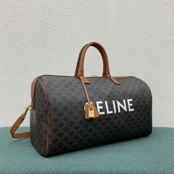 CELINE LARGE TRAVEL BAG IN TRIOMPHE CANVAS TAN 50CM 191472CYX 04LU