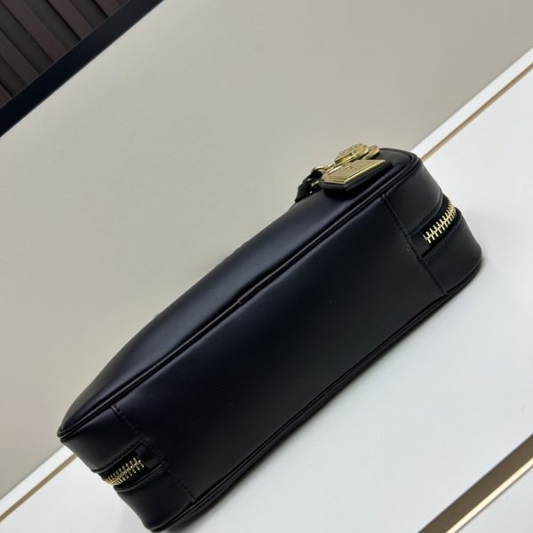 MIUMIU BEAU BAG SAND BLACK 28CM 5BB173 2CRW F0002 V OTM