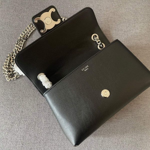 CELINE MEDIUM VICTOIRE BAG IN SUPPLE GRAINED BLACK 25CM 115853FDU 38SI