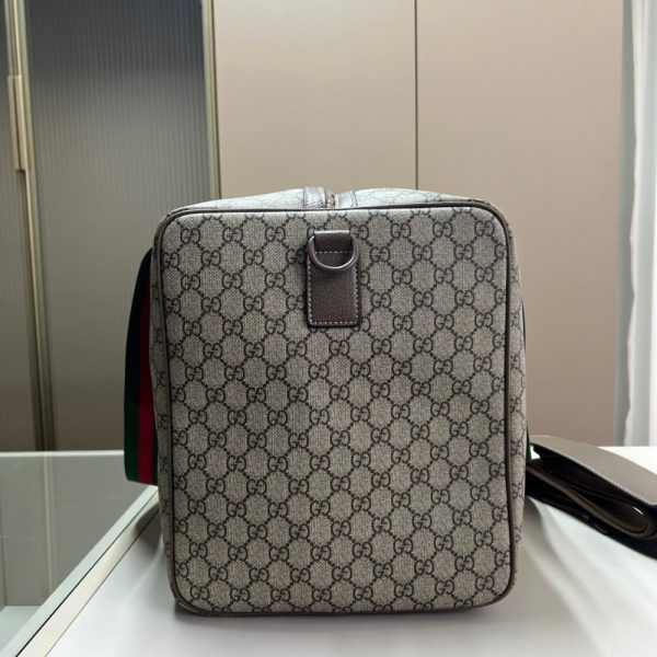 GUCCI LARGE DUFFLE BAG WITH WEB BEIGE EBONY 43CM