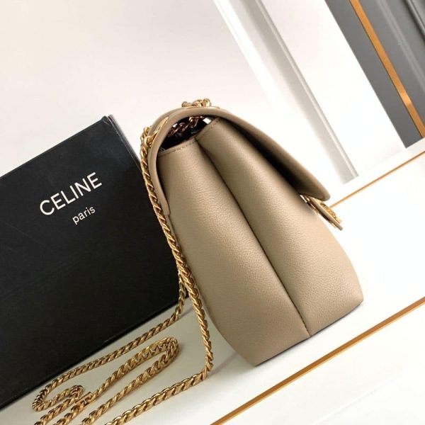 CELINE MEDIUM VICTOIRE BAG IN SUPPLE GRAINED BROWN SEPIA 25CM 115853FDU 18BS