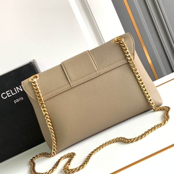 CELINE MEDIUM VICTOIRE BAG IN SUPPLE GRAINED BROWN SEPIA 25CM 115853FDU 18BS