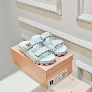 MIUMIU MATELASSE NAPPA LEATHER SLIDES WHITE 5XX640 88T F0009 F 010